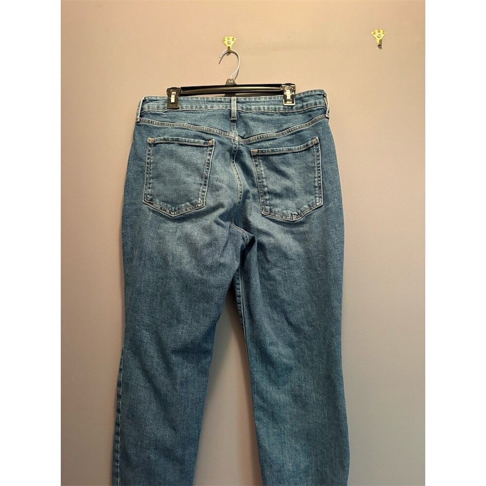 Old Navy OG Straight Jeans Womens Size 16 Blue Medium Wash High Rise - Picture 7 of 10